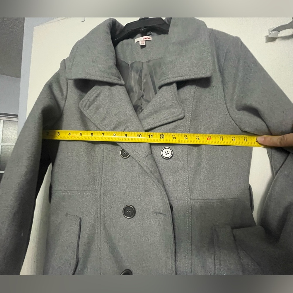 BONGO Women's Charcoal Pea Coat - Picture 8 of 9